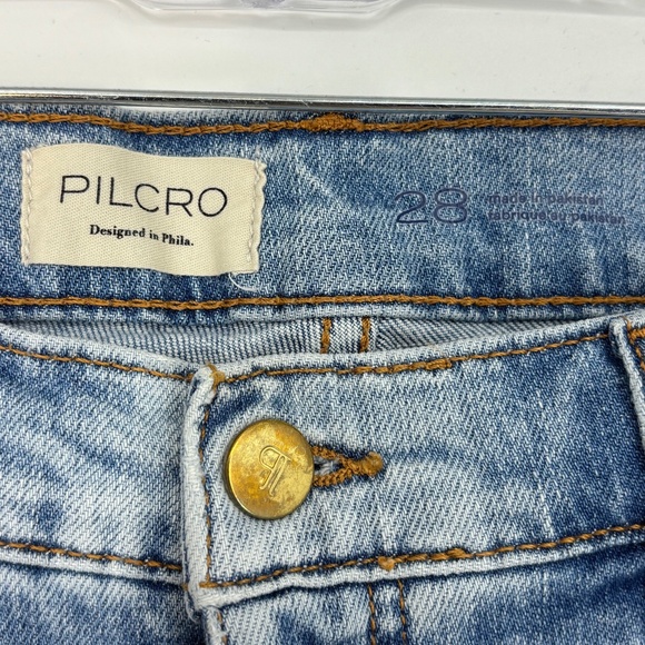Pilcro Womens Size 28 Jeans High Rise Straight Leg Light Blue Wash Five Pocket - Picture 3 of 9
